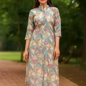 Printed Crepe Kurta Palazzos Fit/ for Women