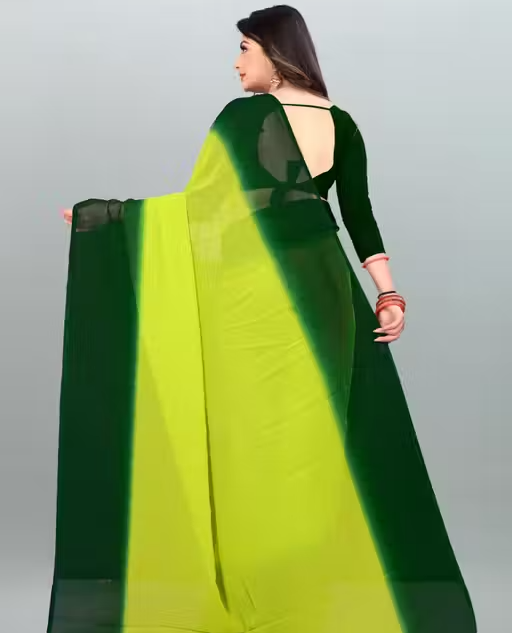 Anand Sarees - Dyed - Shaded- Georgette Saree with Blouse Piece - Image 3