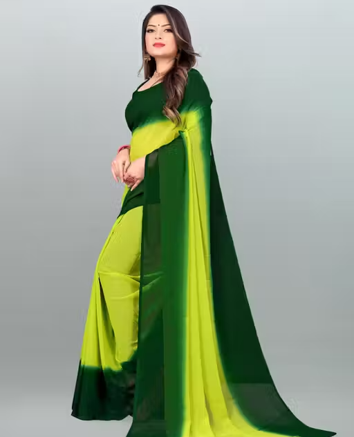 Anand Sarees - Dyed - Shaded- Georgette Saree with Blouse Piece - Image 4