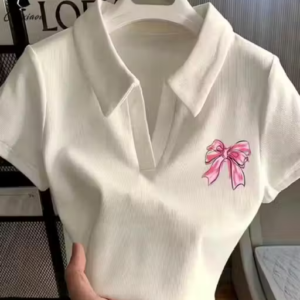 Stylish Half Sleeves Collar Top for Women