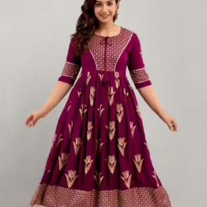 Women Rayon Floral Printed Amaira Anarkali Kurtis
