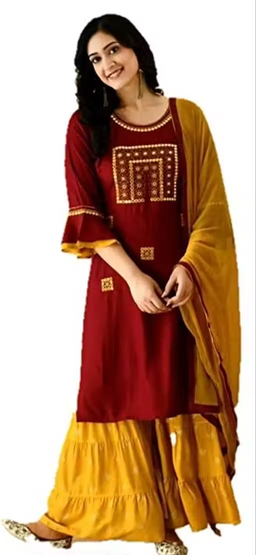 Embroidered Cotton Kurta Set for Women