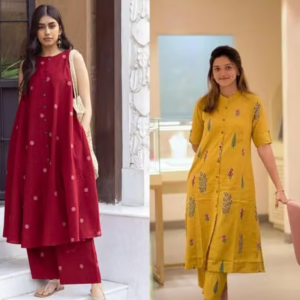 Printed Cotton Kurta Pants Fit/ for Women