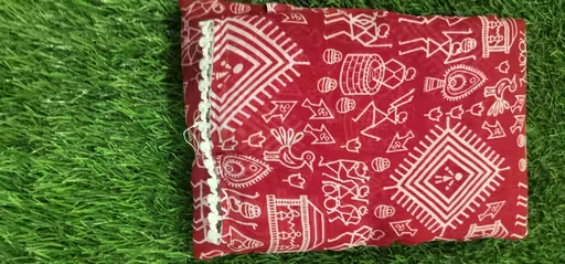 Gullak New Printed Georgette Saree with Warli Print and Pom -Pom border - Image 2