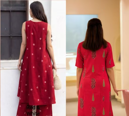 Embroidered Cotton Kurta Pants Fit/ for Women - Image 2