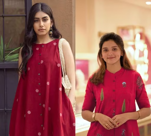Embroidered Cotton Kurta Pants Fit/ for Women - Image 3