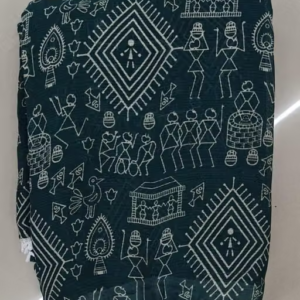 Gullak New Printed Georgette Saree with Warli Print and Pom -Pom border