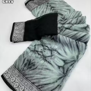 Beautiful designer georgette laced saree with blouse