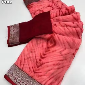 Beautiful designer georgette laced saree with blouse