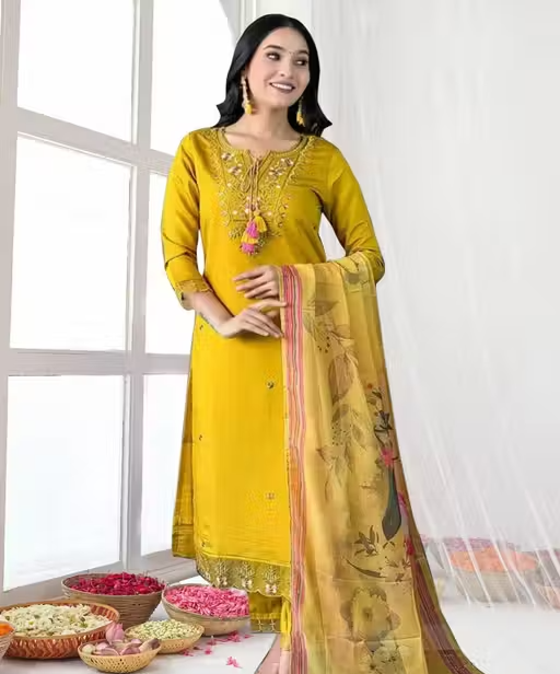 Embroidered Rayon Kurta for Women