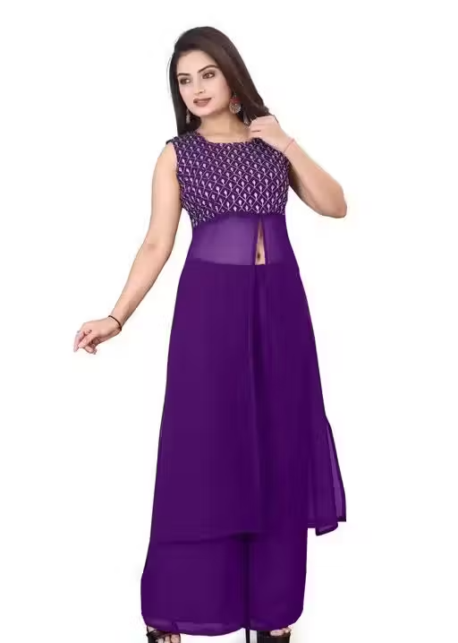 Georgette Kurta Palazzos for Women - Image 2