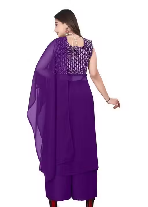 Georgette Kurta Palazzos for Women - Image 3