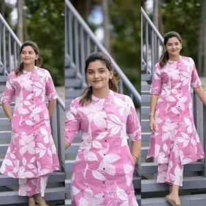 Printed Rayon Kurta Pants Fit/ for Women