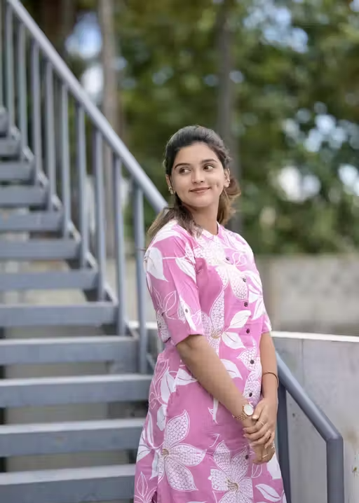 Printed Rayon Kurta Pants Fit/ for Women - Image 2