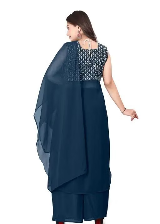 Georgette Kurta Palazzos Fit/ for Women - Image 3