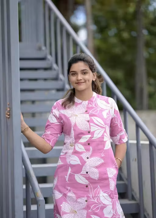 Printed Rayon Kurta Pants Fit/ for Women - Image 3