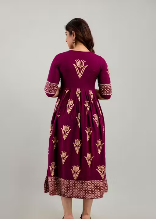 Women Rayon Floral Printed Amaira Anarkali Kurtis - Image 2