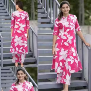 Printed Rayon Kurta Pants Fit/ for Women