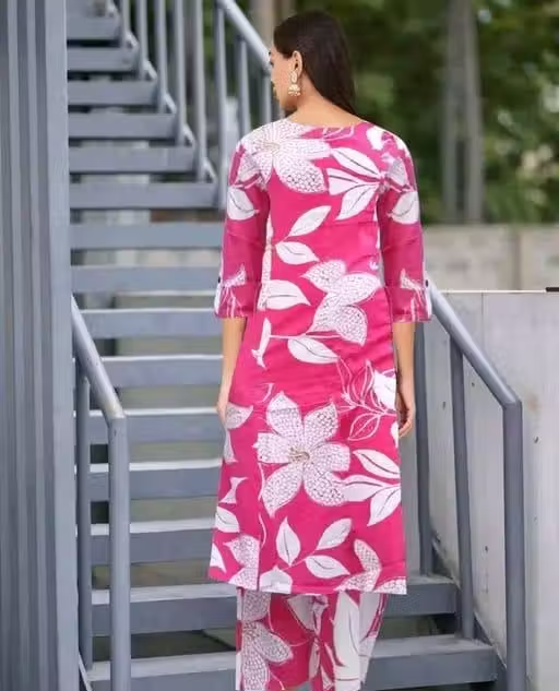 Printed Rayon Kurta Pants Fit/ for Women - Image 3
