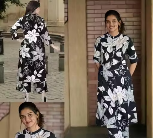 Printed Rayon Kurta Pants Fit/ for Women