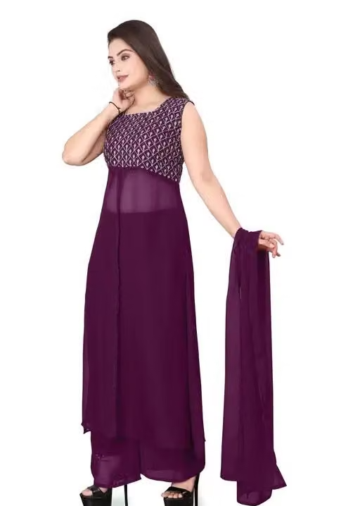 Georgette Kurta Palazzos for Women - Image 2