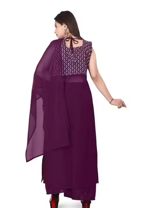 Georgette Kurta Palazzos for Women - Image 3