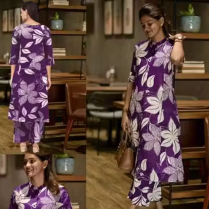 Printed Rayon Kurta Pants Fit/ for Women