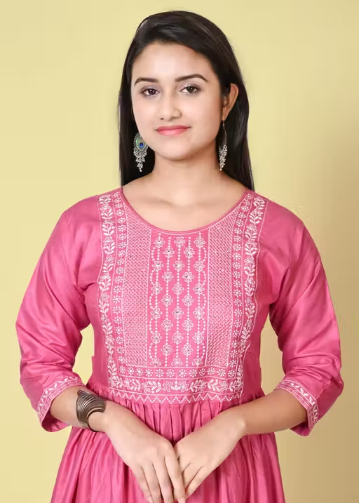 Stylish & Comfortable Kurtis for Every Occasion – Trendy, Elegant, and Viscose Rayon & Embroidered Designs for Women (Light Pink) - Image 4