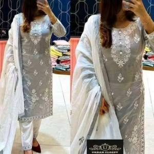Embroidered Cotton Kurta Set for Women