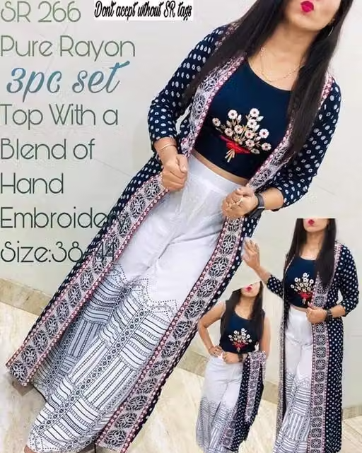 Rayon Kurta Palazzos for Women