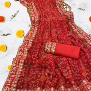 Bandhani saree, Bandhej saree, Lehariya saree, Bandhni saree, pure georgette saree,soft georgette saree, new trending saree, green saree , gotapatti sarees, party wear saree, designer saree, banarsi saree, bollywood saree, celebrity saree, festive saree Saree Fabric: Georgette