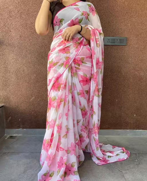 FLOWER DESIGNER SAREE - Image 2