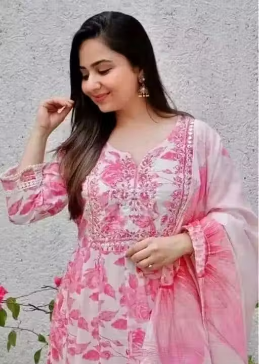 Printed Rayon Kurta Set for Women - Image 2