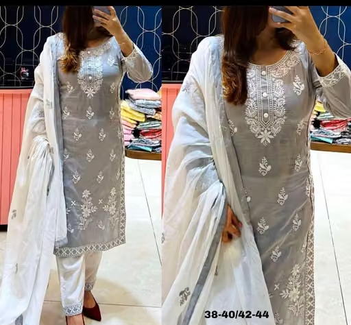 Embroidered Rayon Kurta Set for Women