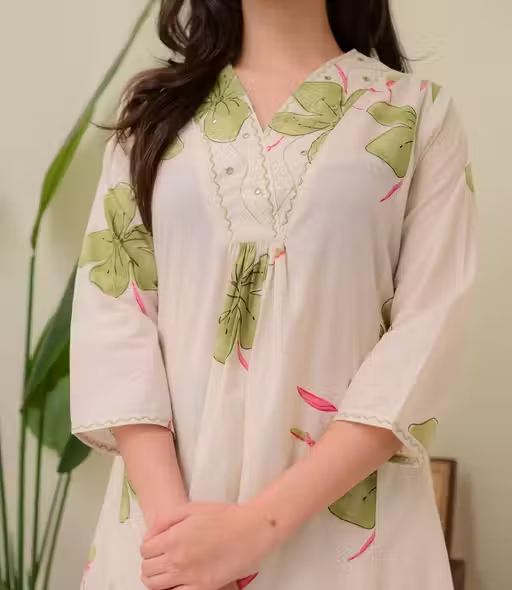 Printed Viscose Kurta Pants Fit/ for Women
