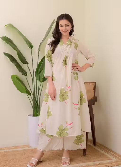 Printed Viscose Kurta Pants Fit/ for Women - Image 2