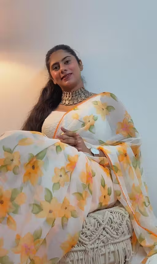 FLOWER DESIGNER SAREE - Image 3