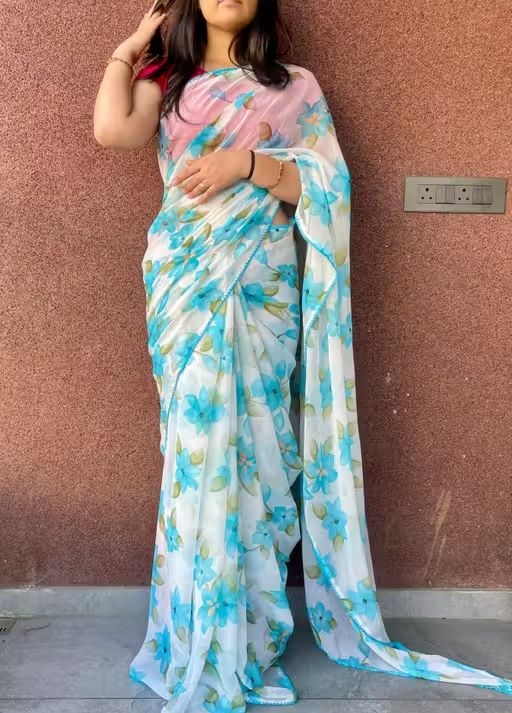 FLOWER DESIGNER SAREE - Image 2