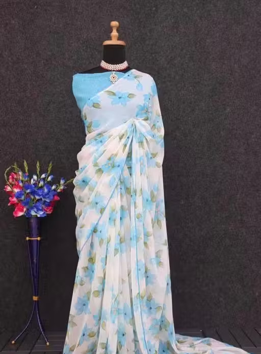 FLOWER DESIGNER SAREE - Image 3