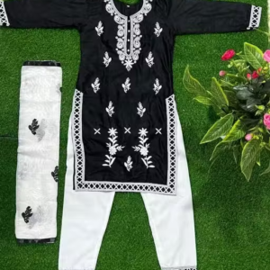 Embroidered Rayon Kurta Set for Women