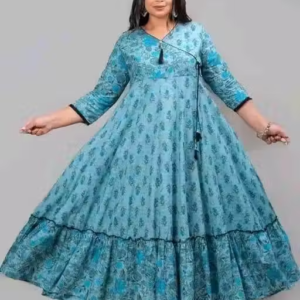 (3001) Umbrella Kurti Sky Blue