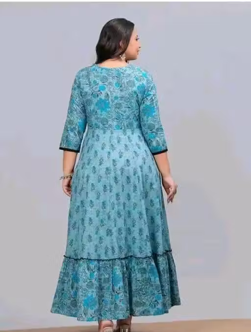 (3001) Umbrella Kurti Sky Blue - Image 2