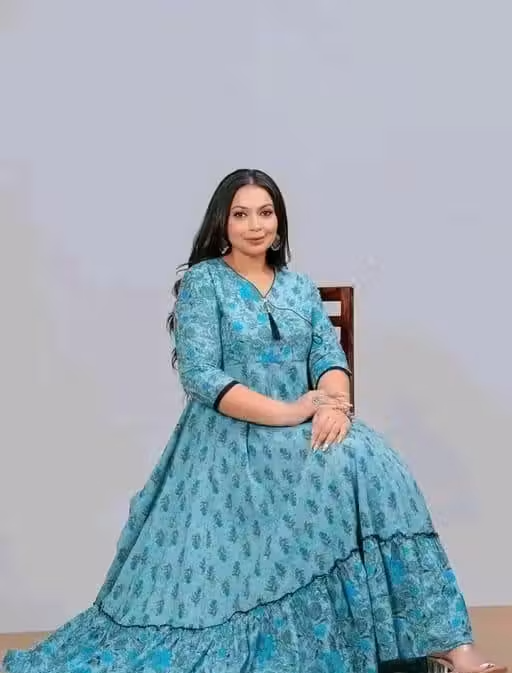 (3001) Umbrella Kurti Sky Blue - Image 3