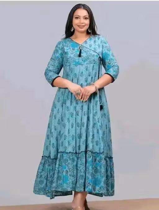 (3001) Umbrella Kurti Sky Blue - Image 4