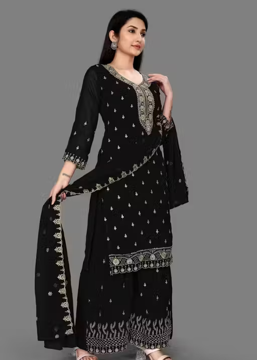 Embroidered Georgette Kurta Set for Women - Image 2