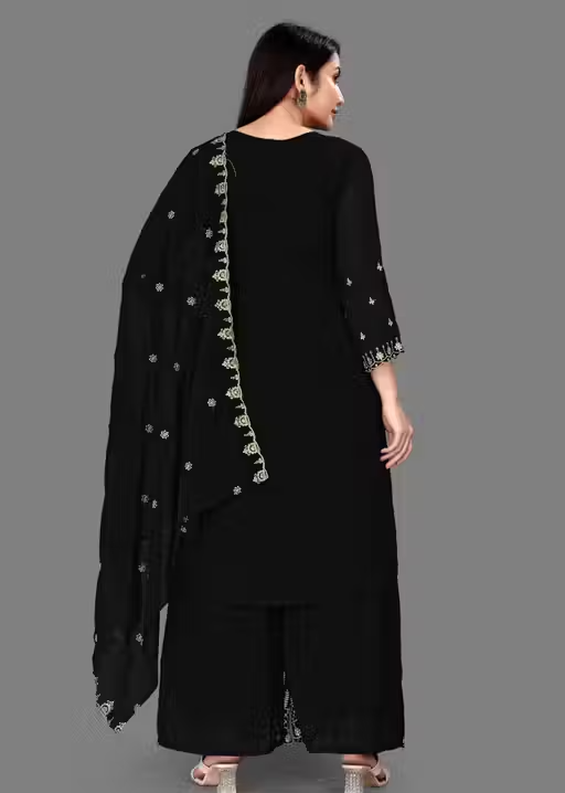 Embroidered Georgette Kurta Set for Women - Image 3