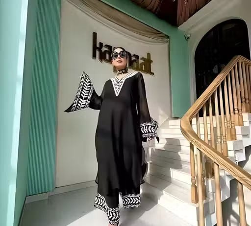 Georgette Kurta Palazzos for Women - Image 2