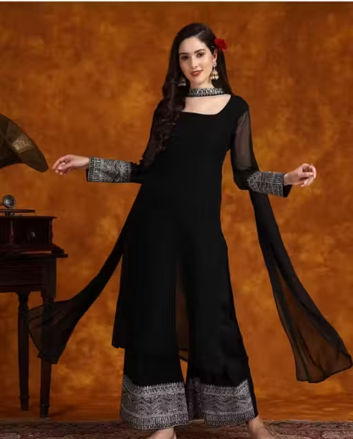 Embroidered Georgette Kurta Set for Women - Image 2