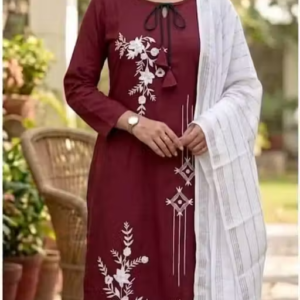 Embroidered Cotton Kurta Palazzos for Women