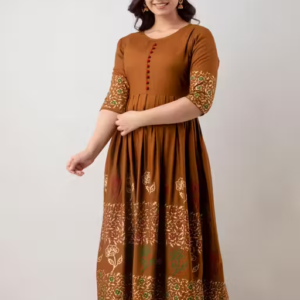 Stylish Rayon Printed Anarkali Flared Kurta